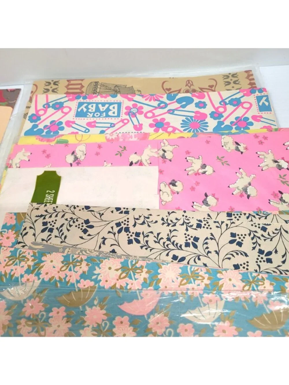 Lot 90+ Single Flat Fold Gift Wrap Scrapbooking Paper Various Theme 1960-1990